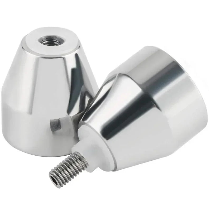 Modern aluminum alloy glass door knobs with screws for shower cabinets and kitchen cupboards.