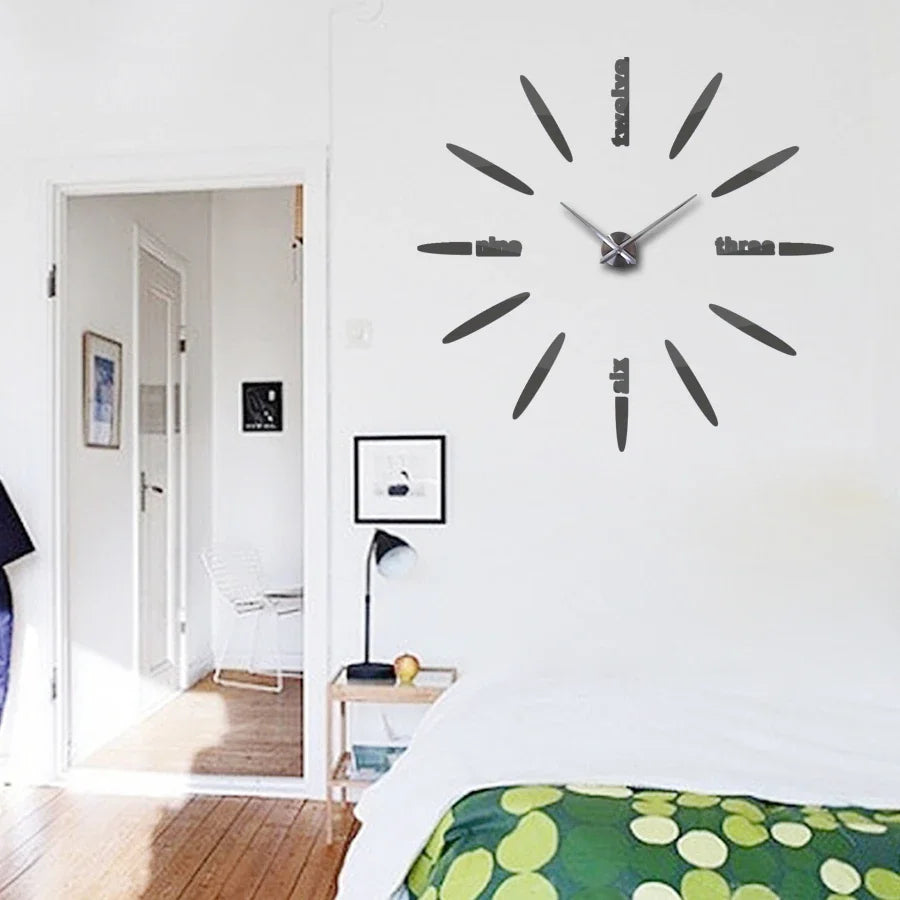 New fashion 3d wall clock reloj de pared quartz watch brief diy clocks living room large stickers decorative horloge murale