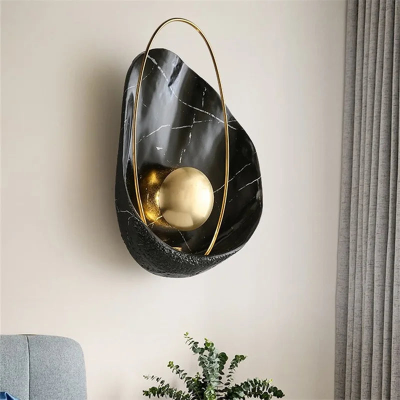 DEBBY Nordic Creative Wall Light Sconces Modern LED Lamp Pearl Shade Fixtures for Home Living Room