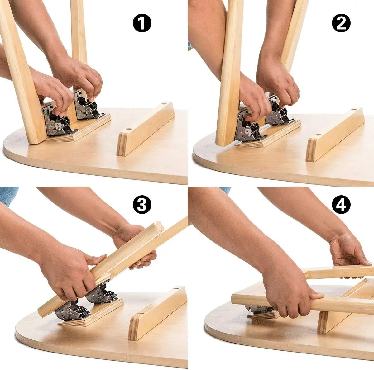 8Pcs Table Legs Foldable Hinges Folding Locking Hinge Lock Extension Support Bracket with Screws for Table Bed Leg Feet
