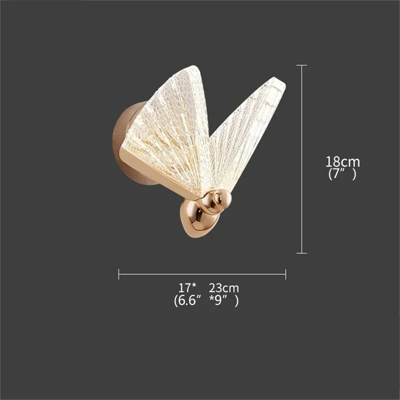 TEMAR Nordic Creative Butterfly Wall Lights Sconces Modern LED Lamps Fixtures Decorative for Home