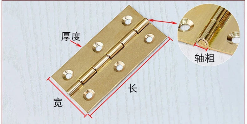 10 Pcs/Bag Brushed & Sealed Brass Hinges Jewelry Box Door Kitchen Cabinet Door Copper Hinges Small Box Exquisite Hinges
