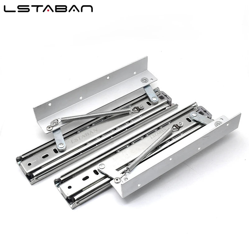 Heavy Pull Out Pop Up Slide Rail Supporting Bracket Furniture Table Top Conceal Folding Leaf Extension Slide Rail