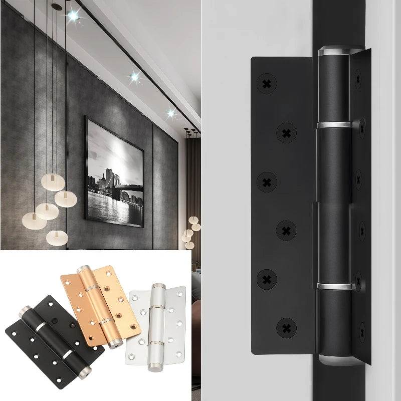5-inch Hydraulic Damping Buffer Hinge Aluminum Alloy Flat Opening Hinge Automatic Door Closer Multifunctional Door Hardware