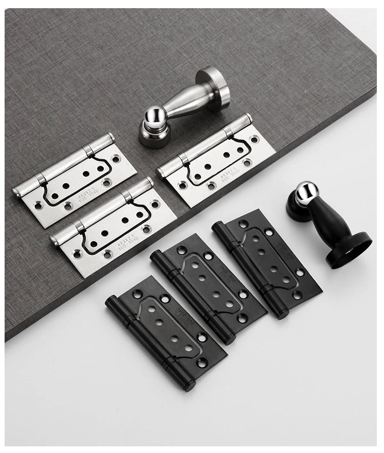 Stainless Steel Parent-Child Hinge, Door Suction Hinge Three-in-one, No Grooves Required, Wooden Door Silent Hinge, Hardware