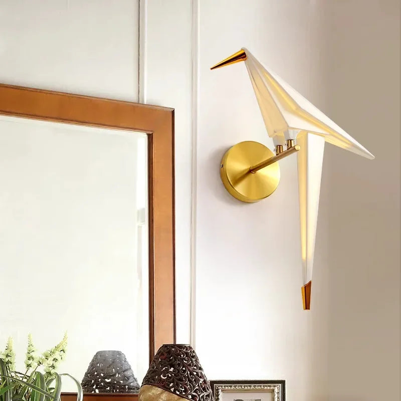 Parrot Wall Lamp Plastic Bird Sconce Light For Bedside Loft Bedroom Study Foyer Dining Room