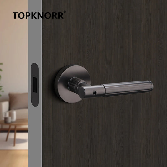 Bedroom Black Door Lock Magnetic Mute Lock Indoor Wooden Door Lock Bathroom Household Simple Door Handle Locks Handles Interior