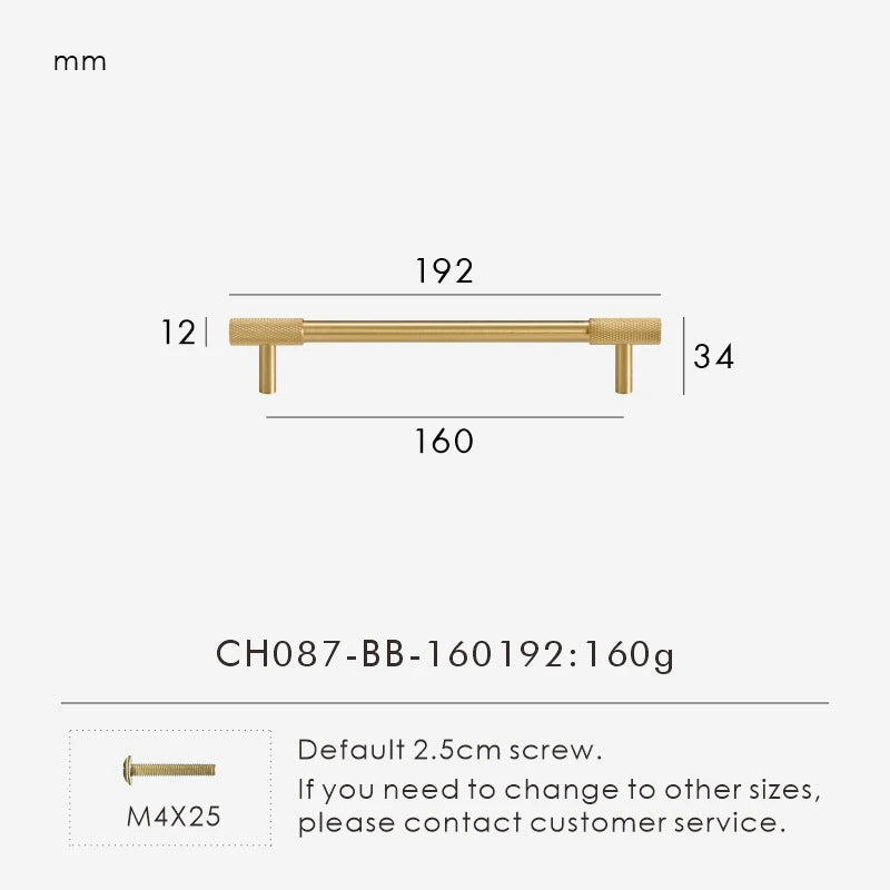 Nurlin Solid Brass Knurled Cabinet Knobs Wardrobe Handle T-bar Antique Bronze Gold Black Handle Available In Multiple Sizes