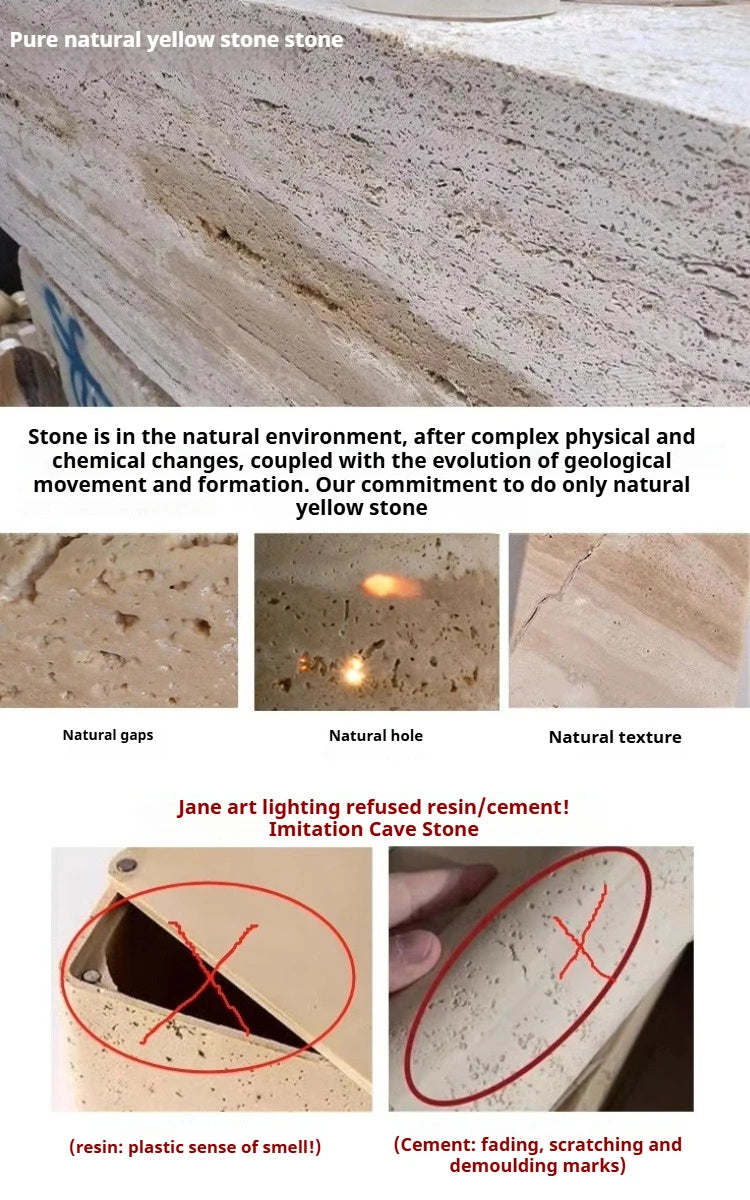Wabi Sabi Guesthouse Courtyard Villa Outdoor Waterproof Yellow Cave Stone Wall Lights Dining Room Balcony Travertine Wall Lamps