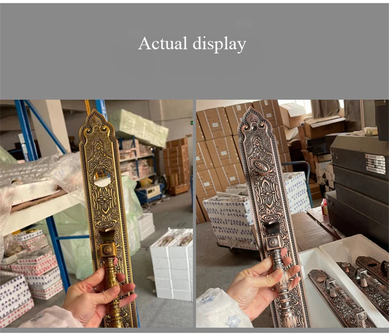 Bronze Luxury European style/ Villa Door Lock Security hotel door lock entry Double-open Folio Door Lock Solid Wood Door Lock