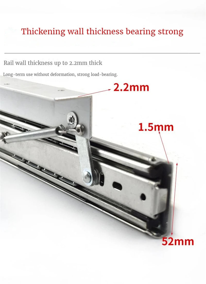 Heavy Pull Out Pop Up Slide Rail Supporting Bracket Furniture Table Top Conceal Folding Leaf Extension Slide Rail