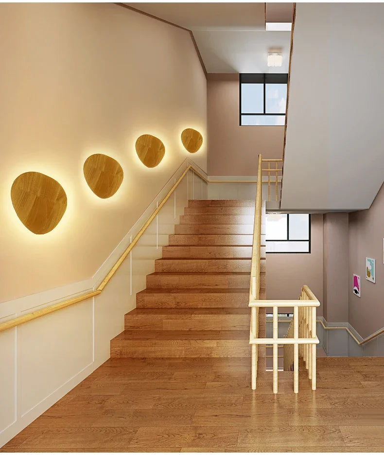 Original LED Wooden Craft Wall Lamp with Light Source Wall-mounted Indoor Lighting Atmosphere Lights COB Chip Bedside Lamp