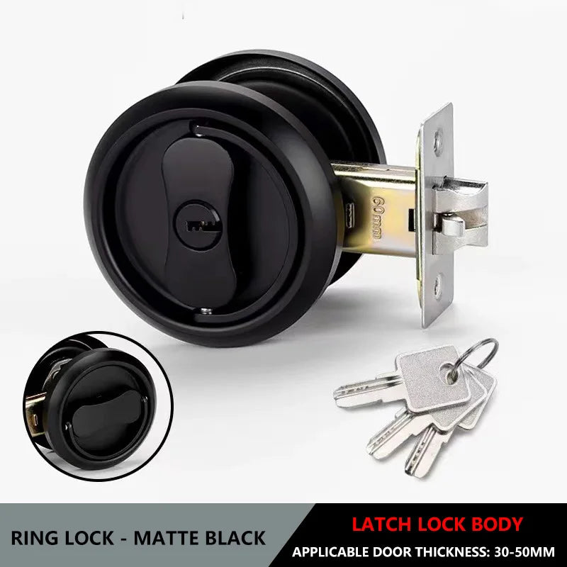 304 Stainless Steel Invisible Door Lock Hidden Lock Invisible Lock Background Wall Sliding Door Lock Double Hook Anti-theft Lock