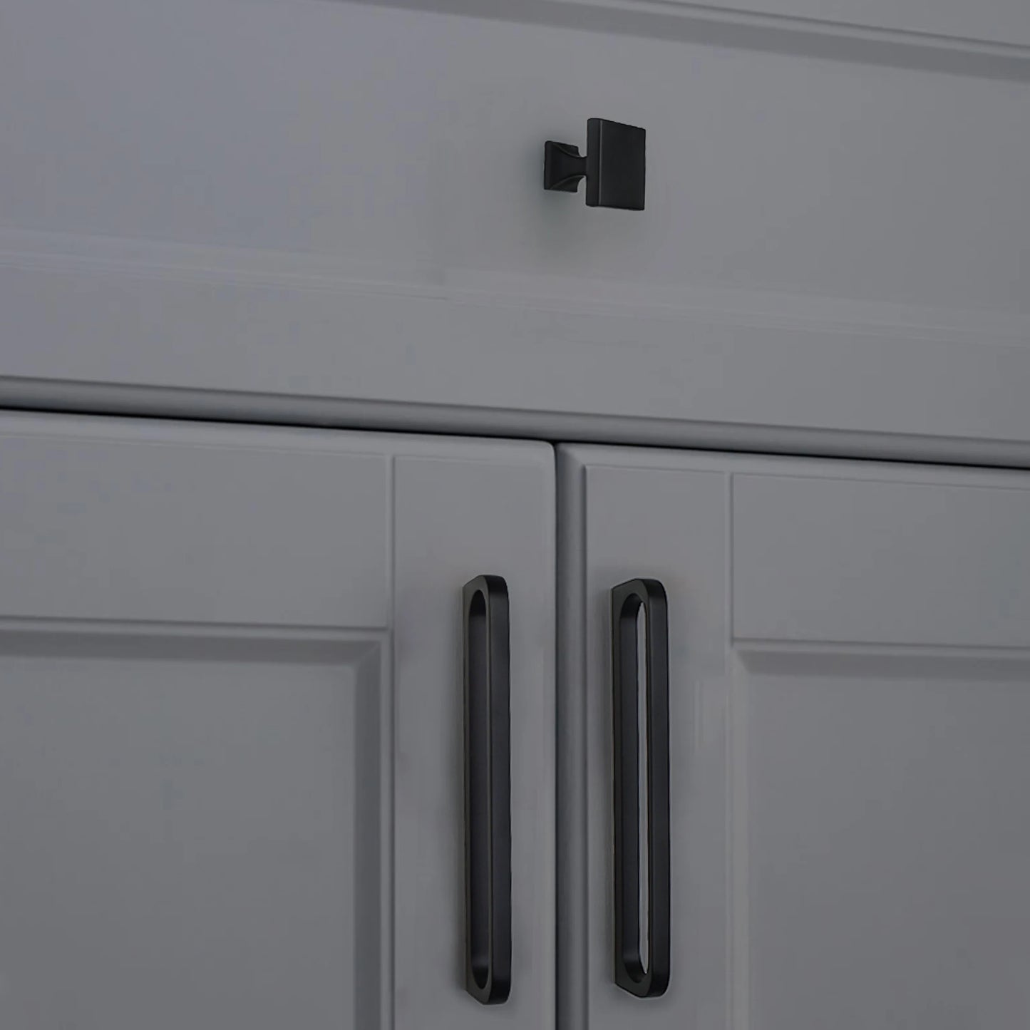 320mm Longer Alloy Furniture Handles Black Kitchen Cabinet Handle Hardware Round Square Single Hole Door Knobs Wardrobe Pulls
