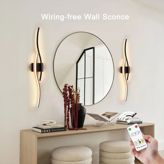 LED Rechargeable Wall Sconce Touch Switch For Living Room Bedroom Study Stairwell Restroom Wireless Installation Home Lighting