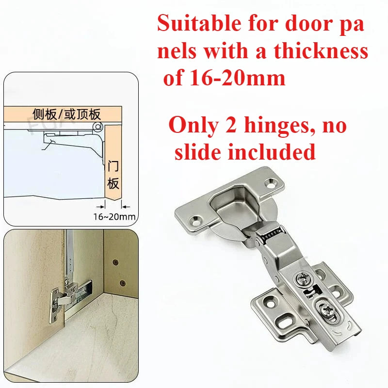 Hidden swing door slide rail Wardrobe wine cabinet TV cabinet door folding track save space Furniture hinge