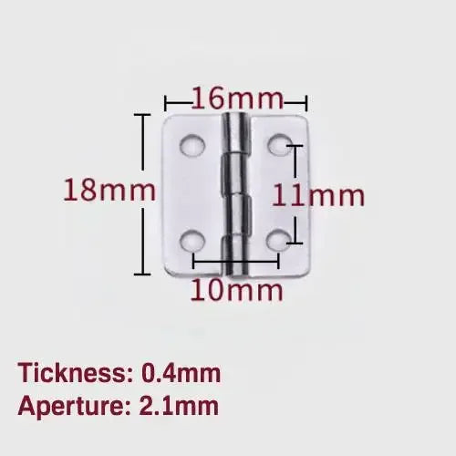 silver hinge with dimensions\